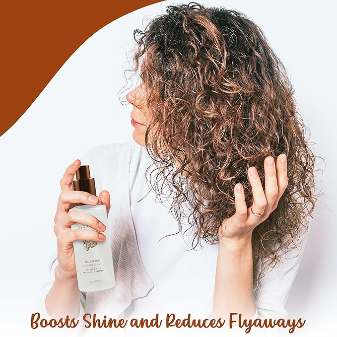 Evolution Argan Oil Serum - Vitamin E Treatment for Softening and Straightening Dry Hair - With Aloe Vera (4 Pack)