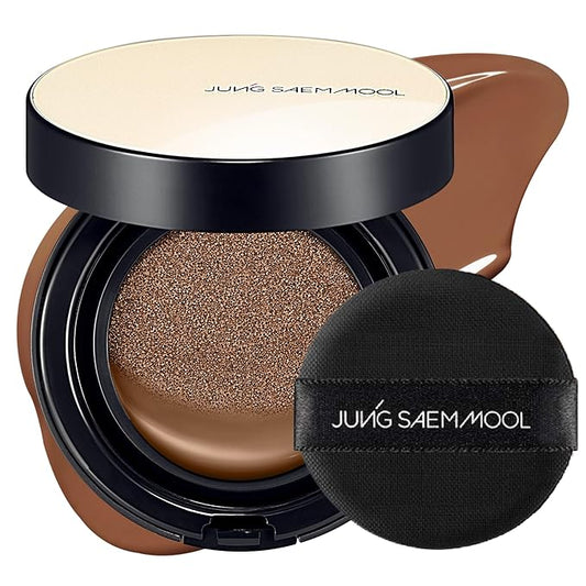 JUNG SAEM MOOL Essential Skin Nuder Cushion 38C Maroon 0.49 Fl Oz, No Refill, Natural Radiant Finish Cushion Foundation with Buildable Coverage, Lightweight Texture, Korean Foundation Makeup