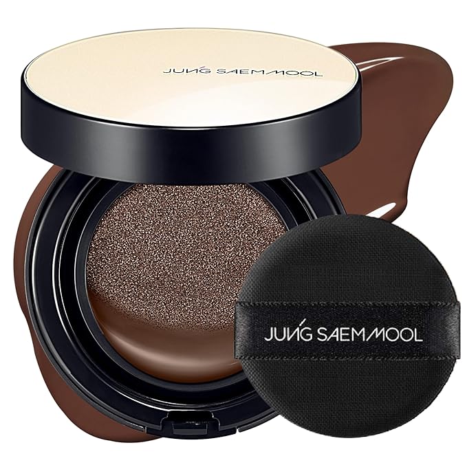 JUNG SAEM MOOL Essential Skin Nuder Cushion 42C Deep Cacao 0.49 Fl Oz, No Refill, Natural Radiant Finish Cushion Foundation with Buildable Coverage, Lightweight Texture, Korean Foundation Makeup