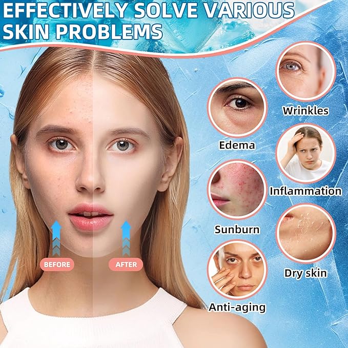 Silicone Facial Ice Cube Roller Massager, Facial Beauty Care Tool, Reusable Face Ice Mold - Brighten Skin, Reduce Puffiness for Face & Eyes (Brown)