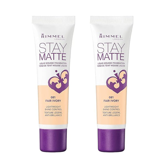 Rimmel, Stay Matte Foundation, Fair Ivory 2 Count (Pack of 1)(packaging may vary)