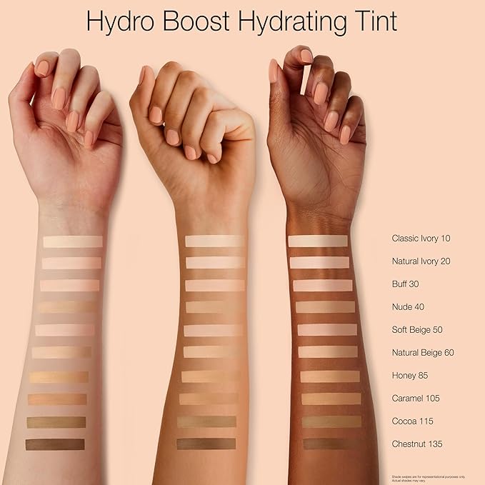 Neutrogena Hydro Boost Hydrating Tint Foundation Makeup for Dry Skin, with Hyaluronic Acid, Lightweight Oil-Free Water Gel, Non-Comedogenic, 50 Soft Beige, 1.0 fl. oz
