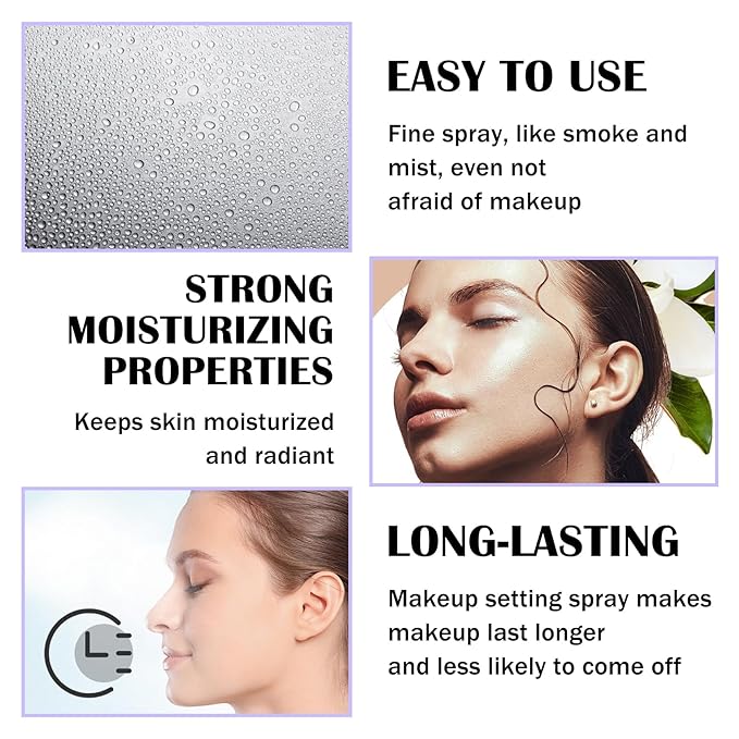 2PCS Makeup Setting Spray for Face,Waterproof Setting Spray for Makeup,Long Lasting Oil Control Finishing Holding Face Mist,Refreshing Hydrating Glossy and Matte Fixing Facial Mist Make Up Set A4