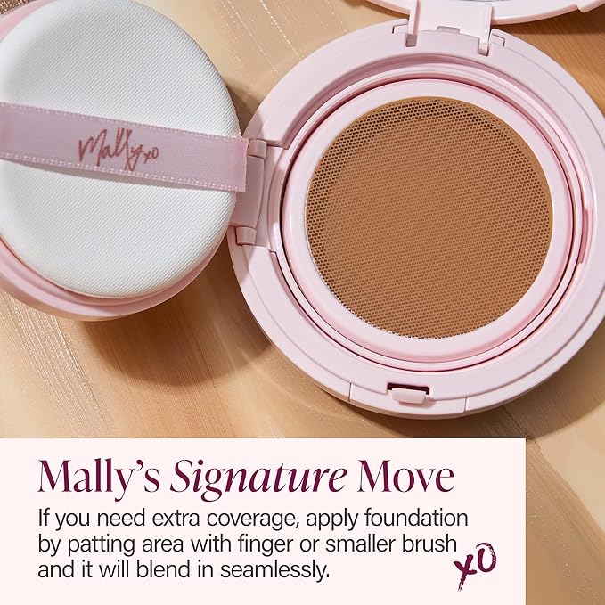 Mally Beauty Flawless Finish Transforming Effect Foundation - Medium - Full Coverage Cream Foundation - Breathable & Lightweight - Hydrating Formula with Vitamin E - Satin Finish