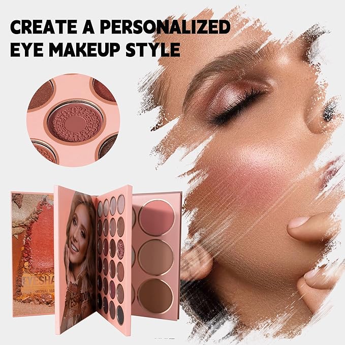 4-Layer Multi - Functional Beauty Book Kit- Style Makeup Palette Ingeniously Combines Eyeshadows, Blushes, Highlighters, Contour Powders In One,Best Choice for A Gift for Women (U150A)