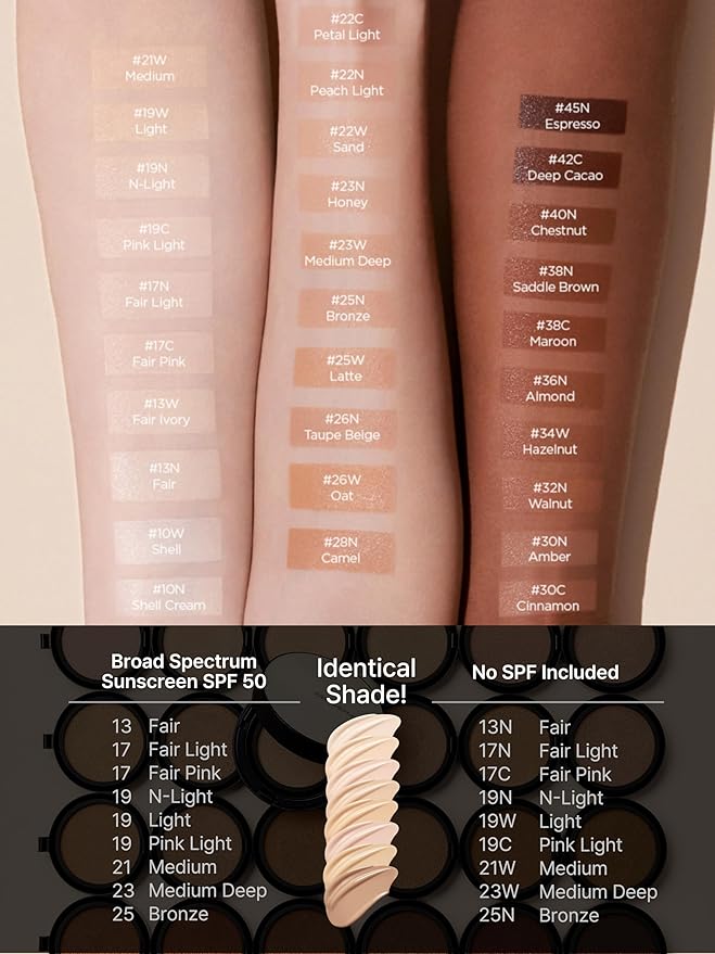 JUNG SAEM MOOL Essential Skin Nuder Cushion 21 Medium 0.49 Fl Oz (Refill Only, SPF 50 Broad Spectrum) | Natural Radiant Finish, Lightweight Hydration, Korean Cushion Foundation