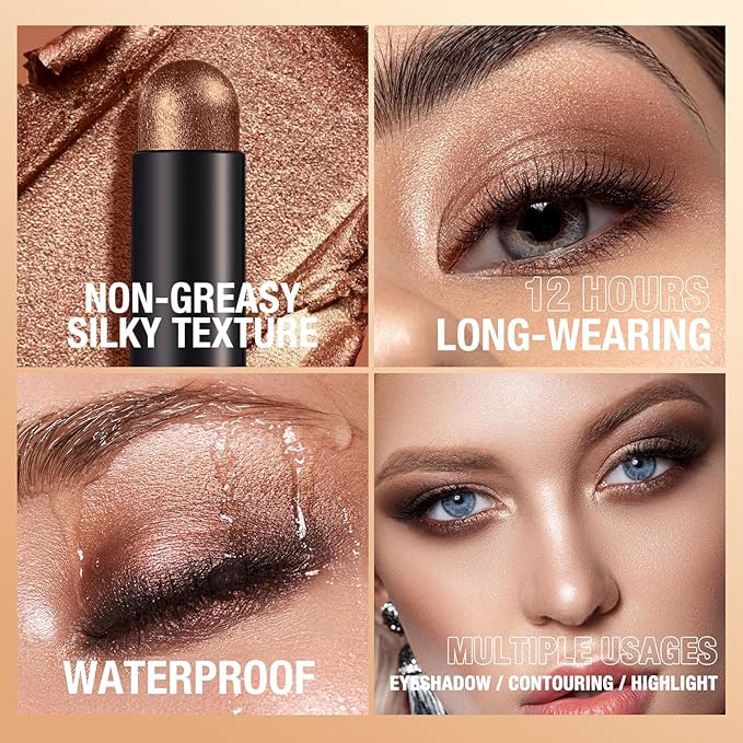 Jolilab Eyeshadow Stick Set, 8 Colors Matte Professional Bright-Colored Contouring and Highlight Stick, Cream Waterproof Long Lasting High Pigmented Eye Shadow. (8, C1)