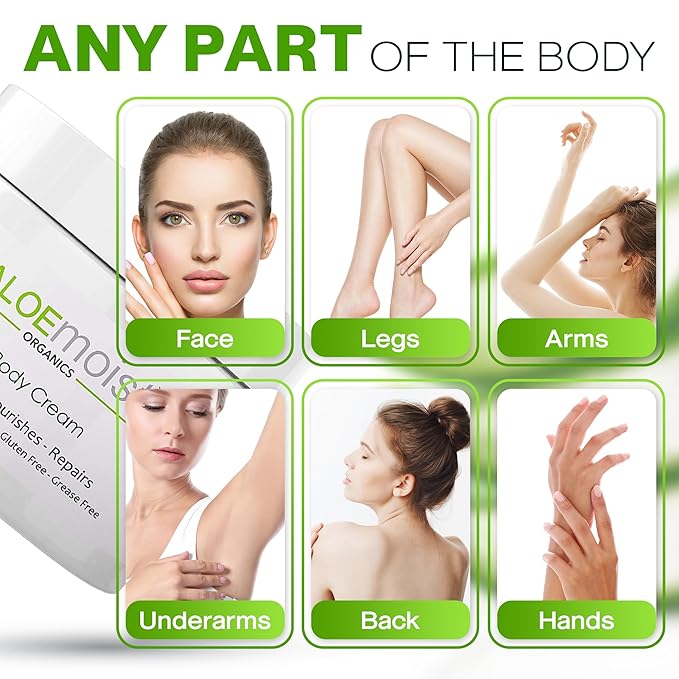 Organic Aloe Vera Lotion - Face & Body Moisturizing Cream with Natural Aloe Vera, Vitamin E Oil, Vitamin C, Retinol Cream, Shea Butter – Anti Aging Face Moisturizer for Women, Dry Skin (8 oz)