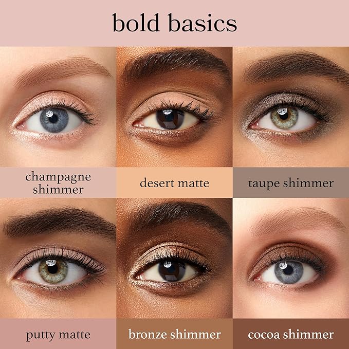 Julep Eyeshadow 101 Neutral Palette Creme-to-Powder 6 Piece Matte & Shimmer Eyeshadow Set