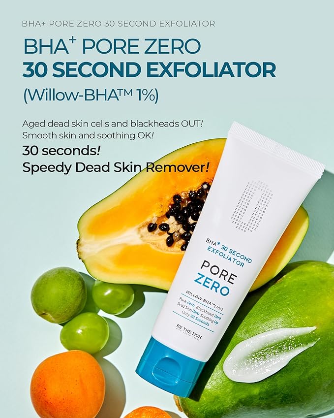 BHA+ Pore Zero 30 Second Exfoliator - Pore Erasing Face Peeling Gel with Salicylic Acid, Aloe Vera - Removes Dead Skin & Sebum - Glass Clear Skin, Korean Skincare, 3.38oz.