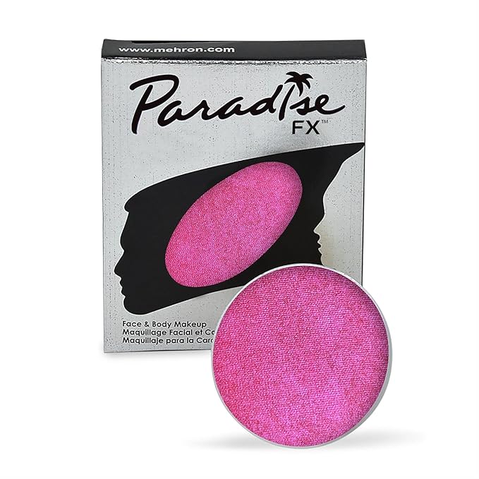 Mehron Makeup Paradise Makeup AQ Refill Size | Stage & Screen, Face & Body Painting, Cosplay, Halloween | Water Activated Face Paint, Body Paint, Cosplay Makeup .25 oz (7 ml) (Metallic Fuchsia)