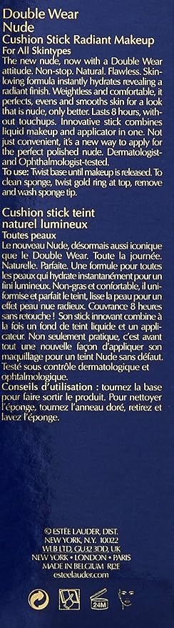 Estee Lauder Double Wear Nude Cushion Stick Radiant Makeup, 2w0 Warm Vanilla, 0.47 Ounce