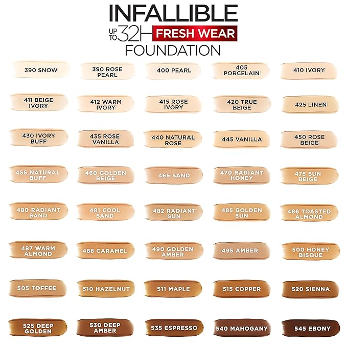 L'Oreal Paris Makeup Infallible Up to 32 Hour Fresh Wear Lightweight Foundation, 420 True Beige, 1 Fl Oz, Packaging May Vary