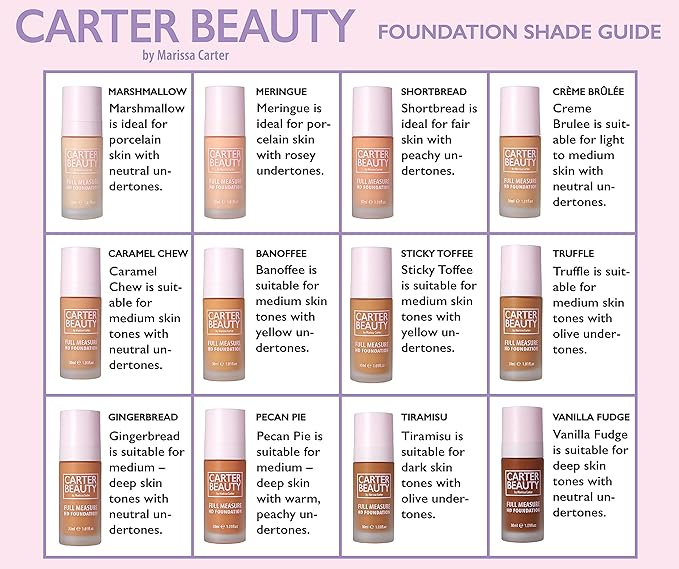 Carter Beauty By Marissa Carter Full Measure HD Foundation -Full Coverage Matte Formula - Water-Based, soft Skin Perfector - Vegan And Cruelty Free, Paraben And Sulfate Free - Caramel Chew - 1.01 OZ