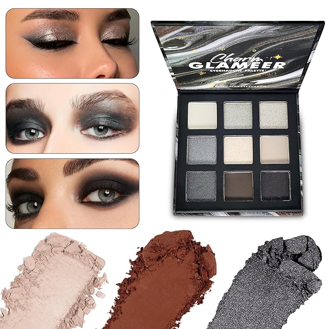 Eyeshadow, 9 Colors Eyeshadow Palette, Matte&Glitter&Shimmer Eyeshadow,for Eye Makeup Long Lasting Waterproof Eye Makeup Palette, Glitter Shimmer Professional Bright-Colored Eye Shadow(G005-3)