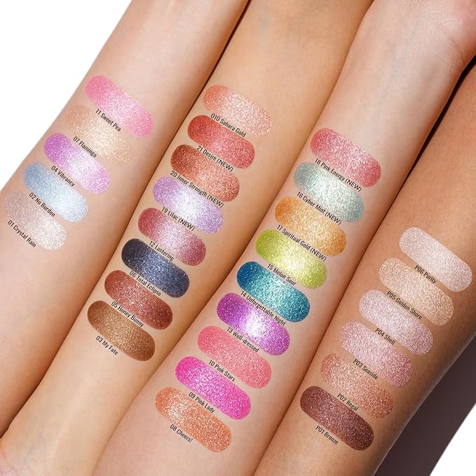 Oulac Cream Eyeshadow also for Highlighter Large Capacity Highly Pigmented Eye Shadow Waterproof &Long Lasting with Moisturizing Formula, Shimmer Glitter Eye Makeup. 6g.P06+P03