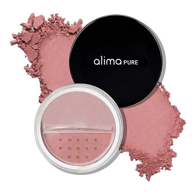 Alima Pure Loose Mineral Blush - Powder Makeup for Cheeks, Satin Matte Finish, Pink Blush, Talc Free, Vegan .15 oz/ 4.5 g