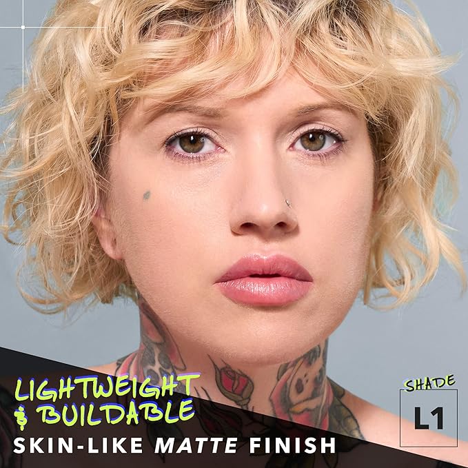 COVER FX Power Play Foundation - Shade L1 - Buildable Full Coverage - Waterproof Sweat-Proof Transfer-Proof - Natural Matte Finish - All Skin Types