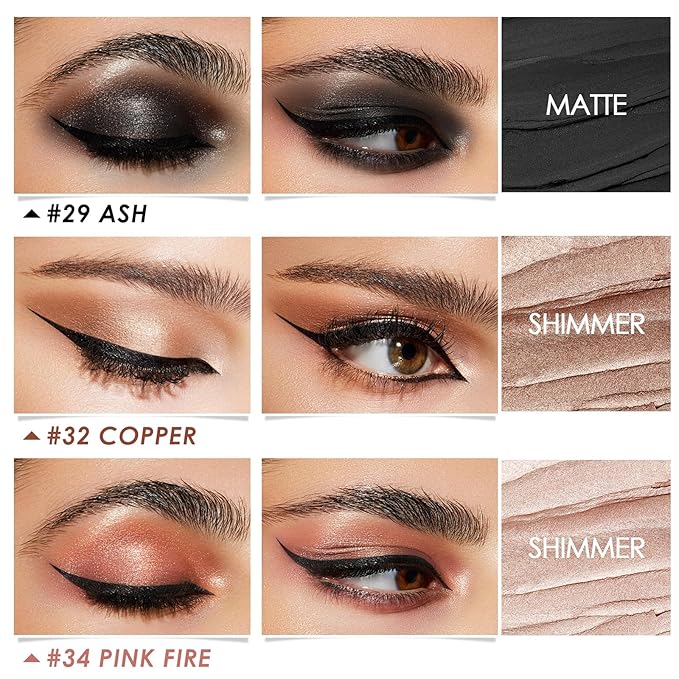 FOCALLURE 3 Pcs Cream Eyeshadow Stick,Shimmer Eyeshadow Pencil Crayon,High Pigmented Crease-proof Eye Shadow Brightener Sets,Long Lasting Eye Shadow Highlighter Stick Makeup,Coral Sea