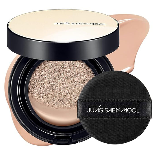 JUNG SAEM MOOL Essential Skin Nuder Cushion 22C Petal Light 0.49 Fl Oz, No Refill, Natural Radiant Finish Cushion Foundation with Buildable Coverage, Lightweight Texture, Korean Foundation Makeup