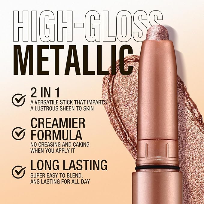 Jolilab Eyeshadow Stick Set, 2 Colors Matte Professional Bright-Colored Contouring and Highlight Eyeshadow Stick, Cream Waterproof Long Lasting High Pigmented Eye Shadow. (2, 11+23 2pcs)