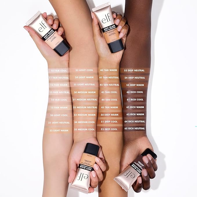 e.l.f. Soft Glam Foundation, Medium Coverage, Long-Lasting & Buildable Foundation For A Smooth, Satin Finish, Vegan & Cruelty-Free, 64 Rich Neutral