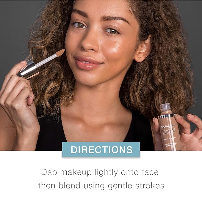 Neutrogena Hydro Boost Hydrating Tint Foundation Makeup for Dry Skin, with Hyaluronic Acid, Lightweight Oil-Free Water Gel, Non-Comedogenic, 20 Natural Ivory, 1.0 fl. oz