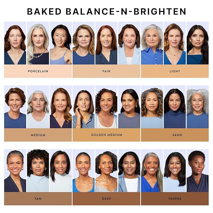 LAURA GELLER NEW YORK Award-Winning Baked Balance-n-Brighten Color Correcting Powder Foundation - Fair - Buildable Light to Medium Coverage - Demi-Matte Natural Finish