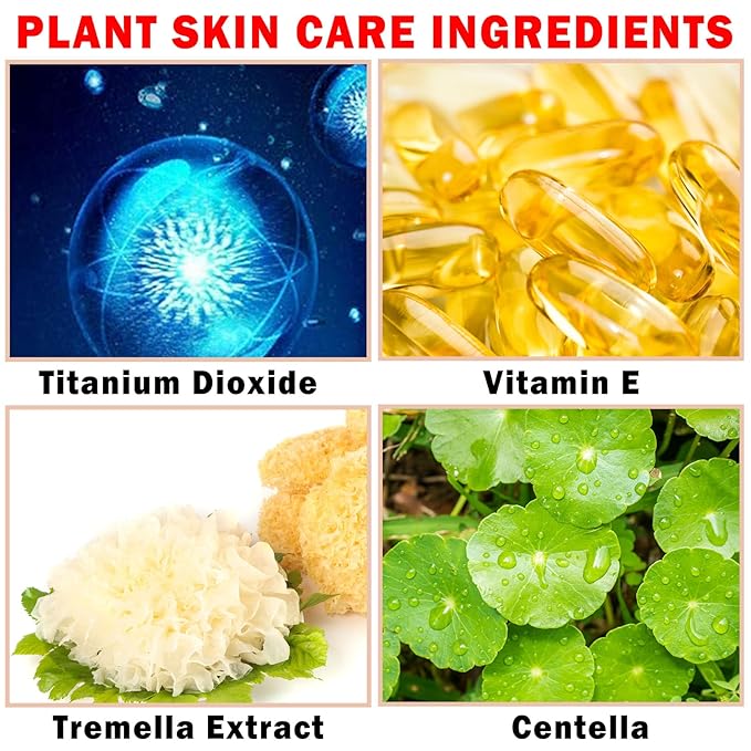 2PCS Mushroom Head Air Cushion CC Cream BB Cream Foundation,Moisturizing Concealer Makeup Base Foundation,Long Lasting Full Coverage Foundation with Mushroom Makeup Sponge(Natural)