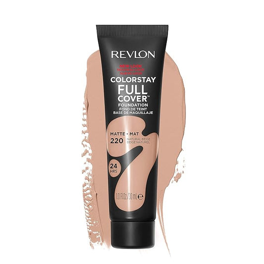 Revlon Liquid Foundation, ColorStay Face Makeup for Normal and Dry Skin, Longwear Full Coverage with Matte Finish, Oil Free, Natural Beige, 1.0 Fl Oz