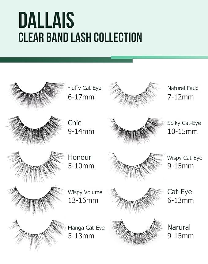 Cat Eye Lashes Soft Mink False Eyelashes Natural False Lashes Wispy Fake Lashes C Curl Faux Mink Lashes Fluffy False Lashes Pack 17MM
