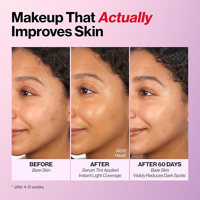 Revlon Illuminance Tinted Serum, Triple Hyaluronic Acid, Evens Out Skin Tone Over Time and Hydrates All Day, SPF 15, 605 Rich Mahogany, 0.94 fl oz.