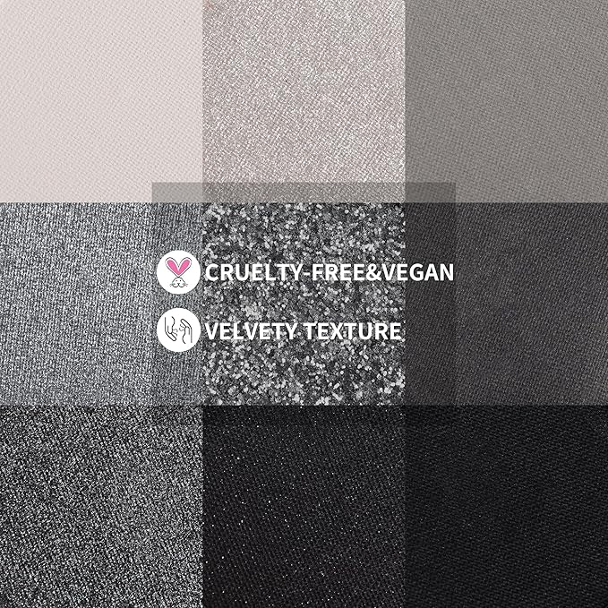 docolor Eyeshadow Palette 9 Colors Black Eyeshadow Gemstone Shadow Palette Highly Pigmented Mattes Shimmers Smokey Glitter Cream Colorful Powder Blendable Long Lasting Waterproof Makeup Palette