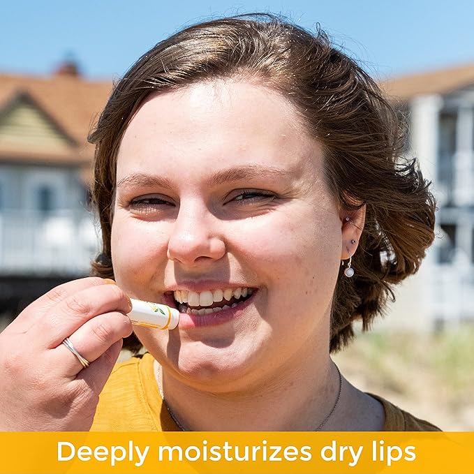 All Natural Lemon Moisturizing Lip Balm Gift Ornament for Holiday Stocking Stuffers, All Day Hydration, Original beeswax, Shea butter, Jojoba oil, Vitamin E and Love - Pack of 4 Tubes