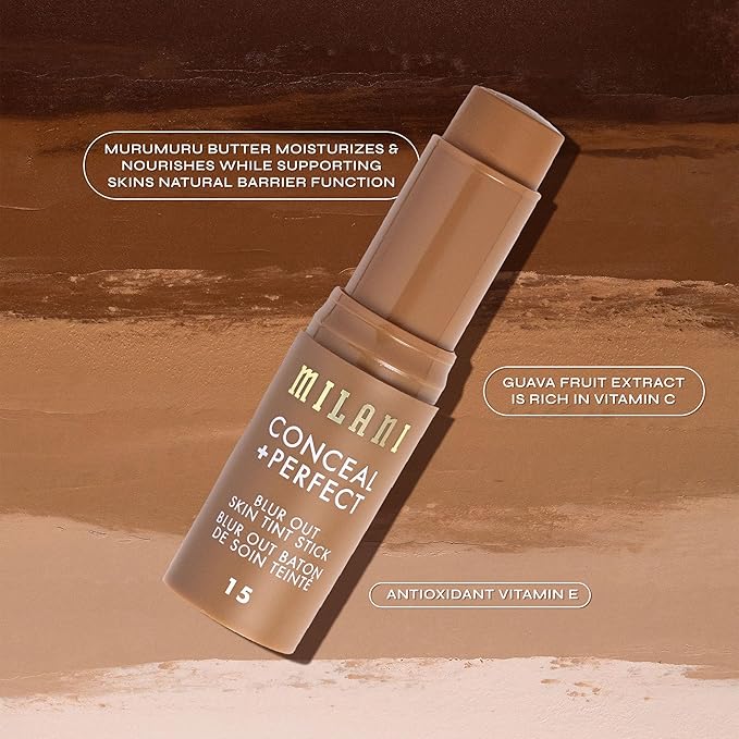 Milani Conceal + Perfect - Skin Tint Stick, Blur Out Tinted Moisturizer Makeup, Shade 018