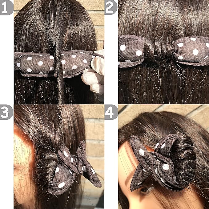 Aimin Soft Satin Sponge Rollers for Heatless Overnight Curls - No Heat Foam Curlers for Long Hair (30 pcs, black)