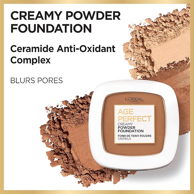 L'Oreal Paris Age Perfect Creamy Powder Foundation Compact, 375 Espresso, 0.31 Ounce
