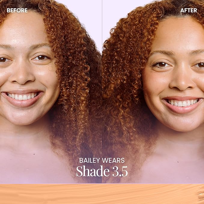 Naked Sundays BeautyScreen™ SPF 50 Mineral Peptide Foundation Tint 2-in-1 Skin Tint & Mineral Sunscreen- Radiant, Buildable Coverage, Acne-Safe (3.5 Light Medium Cool, 1.01 Fl Oz)