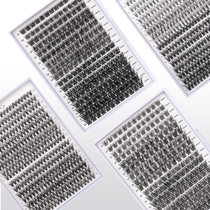 Lash Clusters 204 Pcs Individual Lashes Clusters Eyelash Extensions False Eyelashes DIY Lash Extension Kit Reusable False Eyelashes Natural Look Mix 10-16mm C D Curl(DM01+DM17)