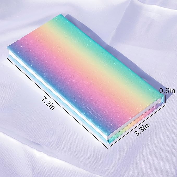 2PCS PU leather pastel sparkle empty magnetic palette with 10Pcs 26mm Round Metal Pans and 10Pcs 23mm square Metal Pans,DIY Eye Shadow makeup palette,elastic, flexible and lubricated, waterproof and easy to clean (Suit-1)