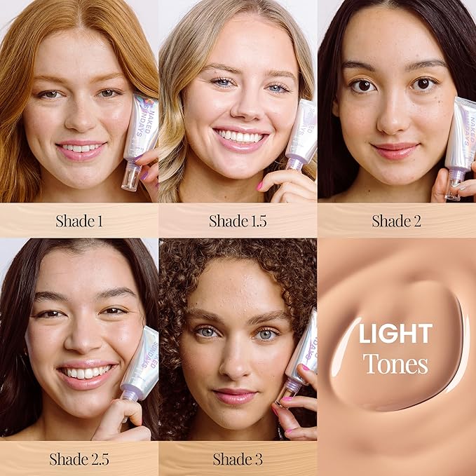 Naked Sundays BeautyScreen™ SPF 50 Mineral Peptide Foundation Tint – 2-in-1 Skin Tint & Mineral Sunscreen | Radiant, Buildable Coverage, Acne-Safe, Infused with Peptides (1 Fair Neutral, 1.01 oz)